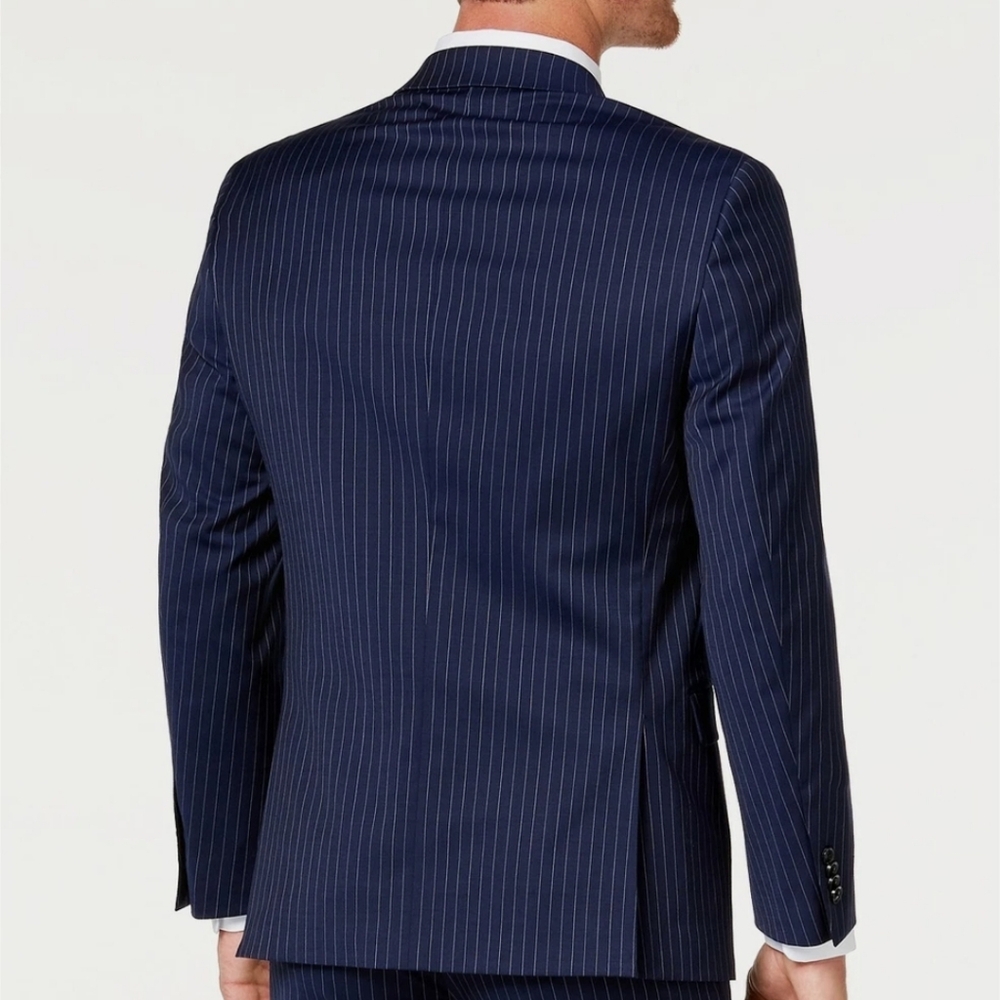 NWT Men's Tommy Hilfiger Adams Navy Pinstripe Slim-fit Blazer - Picture 8 of 8